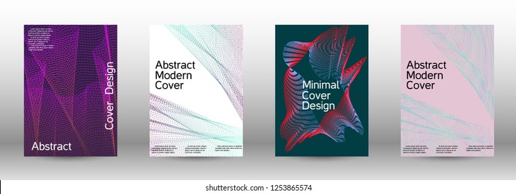 Modern design template. A set of modern abstract covers. Minimal vector cover design with abstract lines. Fashionable style.  Suitable for creating a fashionable abstract cover, banner, poster.