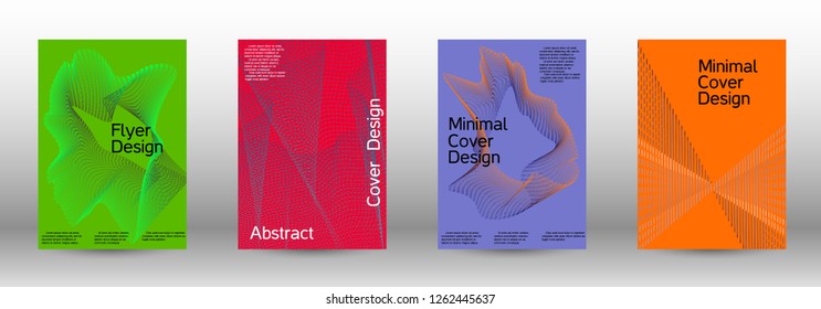 Modern design template. A set of modern abstract covers. Minimal vector cover design with abstract lines. Fashionable style.  Suitable for creating a fashionable abstract cover, banner, poster.