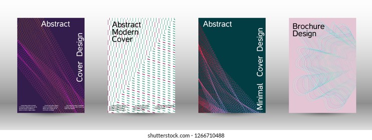 Modern design template. A set of modern abstract covers. Minimal vector cover design with abstract lines. Fashionable style.  Sound flyer for creating a fashionable abstract cover, banner,poster.