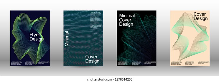 Modern design template. A set of modern abstract covers. Minimal vector cover design with abstract lines. Fashionable style.  Suitable for creating a fashionable abstract cover, banner, poster.