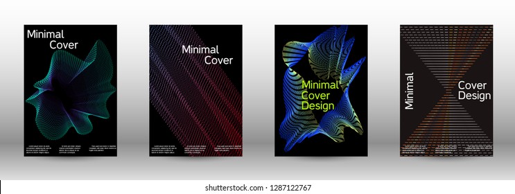 Modern design template. A set of modern abstract covers. Minimal vector cover design with abstract lines. Fashionable style.  Sound flyer for creating a fashionable abstract cover, banner,poster.