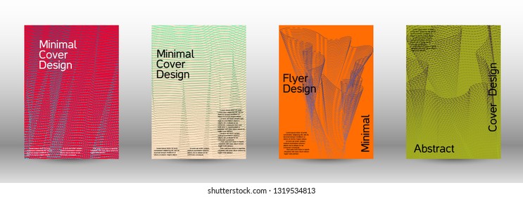 Modern design template. A set of modern abstract covers. Minimal vector cover design with abstract lines. Fashionable style.  Suitable for creating a fashionable abstract cover, banner, poster.
