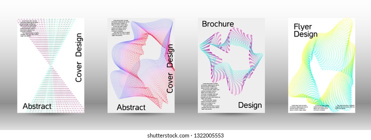 Modern design template. A set of modern abstract covers. Minimal vector cover design with abstract lines. Fashionable style.  Suitable for creating a fashionable abstract cover, banner, poster.