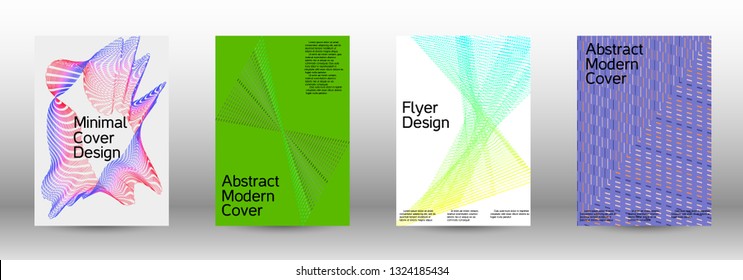 Modern design template. A set of modern abstract covers. Minimal vector cover design with abstract lines. Fashionable style.  Suitable for creating a fashionable abstract cover, banner, poster.