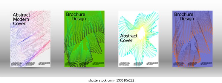 Modern design template. A set of modern abstract covers. Minimal vector cover design with abstract lines. Fashionable style.  Sound flyer for creating a fashionable abstract cover, banner,poster.
