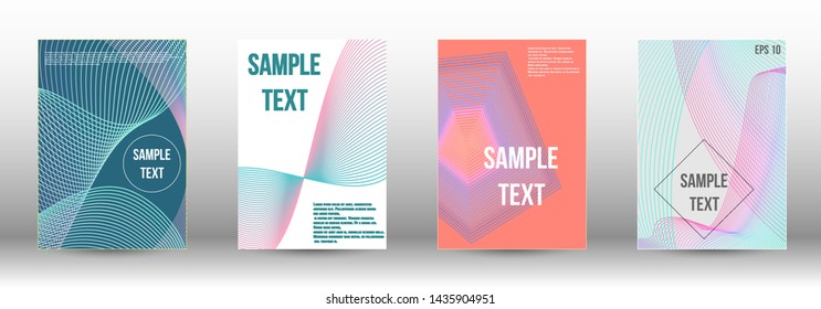 Modern design template. A set of modern abstract covers. Artistic covers design.  Future futuristic template with abstract current forms for banner design, poster, booklet, report, magazine. 