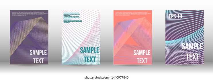 Modern design template. A set of modern abstract covers. Artistic covers design.  Future futuristic template with abstract current forms for banner design, poster, booklet, report, magazine. 