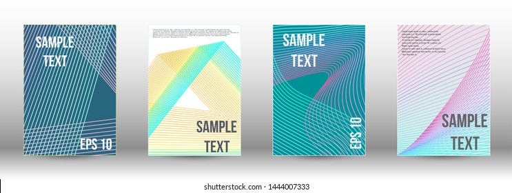 Modern design template. A set of modern abstract covers. Artistic covers design.  Future futuristic template with abstract current forms for banner design, poster, booklet, report, magazine. 