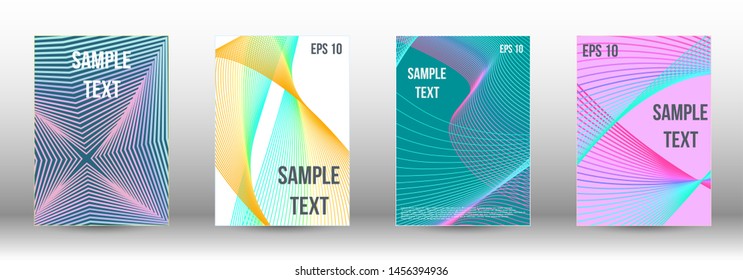 Modern design template. A set of modern abstract covers. Artistic covers design.  Future futuristic template with abstract current forms for banner design, poster, booklet, report, magazine. 