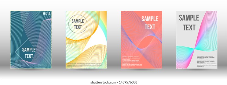Modern design template. A set of modern abstract covers. Artistic covers design.  Creative backgrounds from abstract lines to create a fashionable abstract cover, banner, poster, booklet.