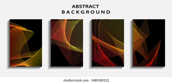 Modern design template. A set of modern abstract covers. Minimal vector cover design with abstract lines. Fashionable style. Sound flyer for creating a fashionable abstract cover