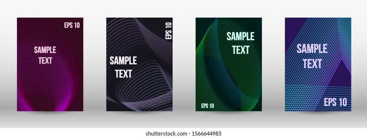 Modern design template. A set of modern abstract oblong objects from vector abstract lines. Geometric template with lines for booklet cover. Trendy geometric patterns. EPS10 Vector Design.