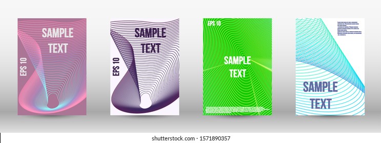 Modern design template. A set of modern abstract oblong objects from vector abstract lines. Wave lines.Striped background.  Trendy geometric patterns. EPS10 Vector Design.