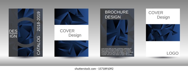 Modern design template. A set of modern abstract covers. Creative black triangle element vector. Geometric booklet cover template design.