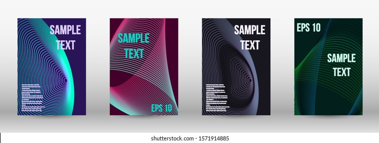 Modern design template. A set of modern abstract oblong objects from vector abstract lines. Wave lines.Striped background.  Trendy geometric patterns. EPS10 Vector Design.