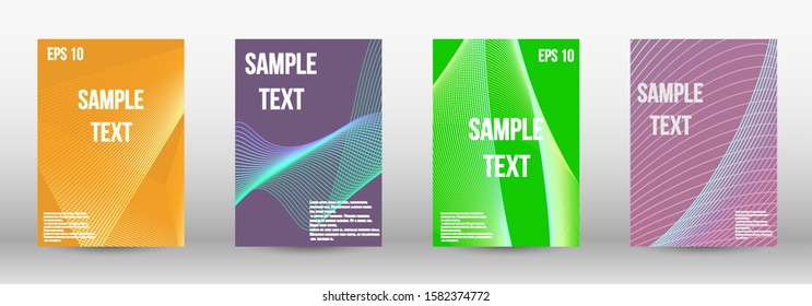 Modern design template. A set of modern abstract oblong objects from vector abstract lines. Geometric template with lines for booklet cover. Trendy geometric patterns. EPS10 Vector Design.