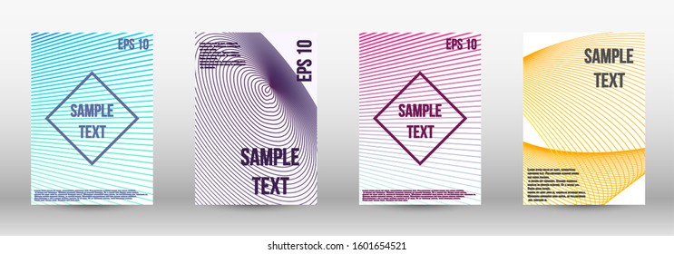 Modern design template. A set of modern abstract oblong objects from vector abstract lines. Wave lines.Striped background.  Trendy geometric patterns. EPS10 Vector Design.