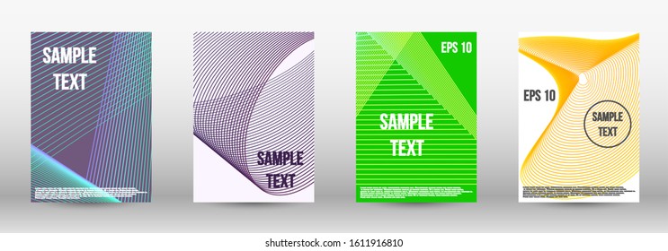 Modern design template. A set of modern abstract oblong objects from vector abstract lines. Geometric template with lines for booklet cover. Trendy geometric patterns. EPS10 Vector Design.