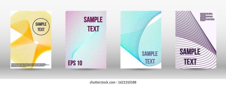 Modern design template. A set of modern abstract oblong objects from vector abstract lines. Geometric template with lines for booklet cover. Trendy geometric patterns. EPS10 Vector Design.