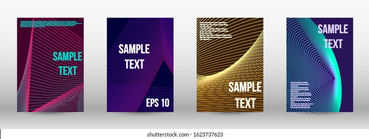 Modern design template. A set of modern abstract oblong objects from vector abstract lines. Geometric template with lines for booklet cover. Trendy geometric patterns. EPS10 Vector Design.