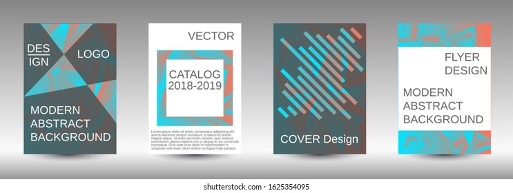 Modern design template. A set of modern abstract covers. Creative blue triangle element vector. Geometric booklet cover template design.