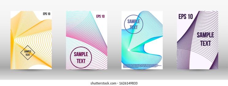 Modern design template. A set of modern abstract oblong objects from vector abstract lines. Wave lines.Striped background.  Trendy geometric patterns. EPS10 Vector Design.
