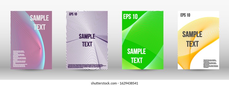 Modern design template. A set of modern abstract oblong objects from vector abstract lines. Geometric template with lines for booklet cover. Trendy geometric patterns. EPS10 Vector Design.