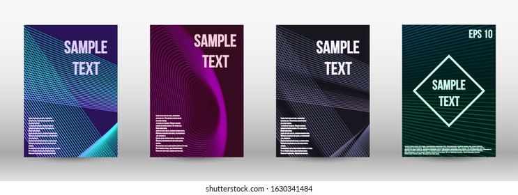 Modern design template. A set of modern abstract oblong objects from vector abstract lines. Wave lines.Striped background.  Trendy geometric patterns. EPS10 Vector Design.