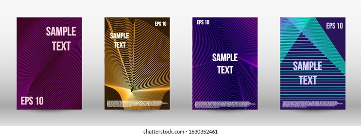 Modern design template. A set of modern abstract oblong objects from vector abstract lines. Geometric template with lines for booklet cover. Trendy geometric patterns. EPS10 Vector Design.