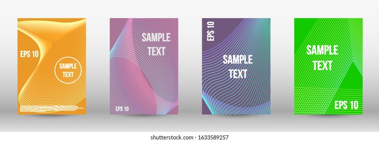 Modern design template. A set of modern abstract oblong objects from vector abstract lines. Wave lines.Striped background.  Trendy geometric patterns. EPS10 Vector Design.