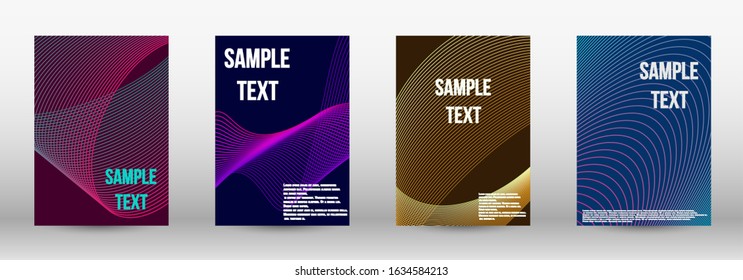 Modern design template. A set of modern abstract oblong objects from vector abstract lines. Wave lines.Striped background.  Trendy geometric patterns. EPS10 Vector Design.