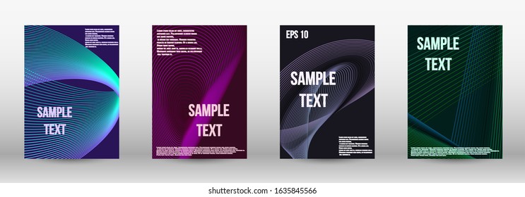 Modern design template. A set of modern abstract oblong objects from vector abstract lines. Geometric template with lines for booklet cover. Trendy geometric patterns. EPS10 Vector Design.