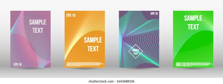 Modern design template. A set of modern abstract oblong objects from vector abstract lines. Geometric template with lines for booklet cover. Trendy geometric patterns. EPS10 Vector Design.