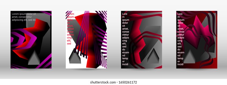 Modern design template. A set of modern abstract covers. Trendy cover design of curved lines, geometric shapes. Vector illustration. EPS 10.