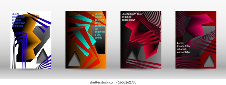 Modern design template. A set of modern abstract covers. Trendy cover design of curved lines, geometric shapes. Vector illustration. EPS 10.