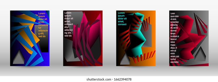 Modern design template. A set of modern abstract covers. Trendy cover design of curved lines, geometric shapes. Vector illustration. EPS 10.