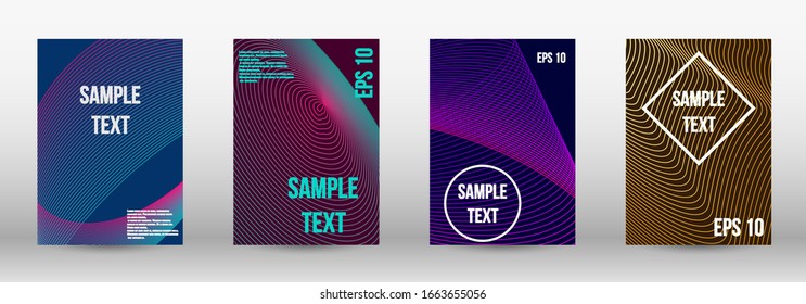 Modern design template. A set of modern abstract oblong objects from vector abstract lines. Geometric template with lines for booklet cover. Trendy geometric patterns. EPS10 Vector Design.