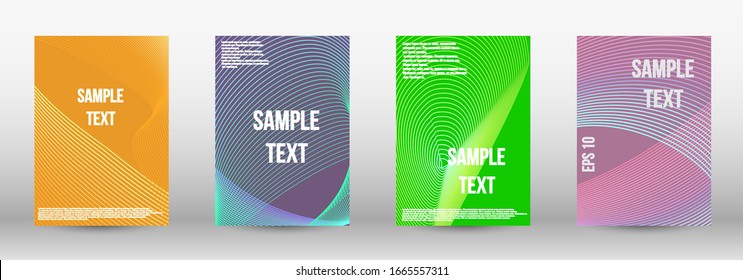 Modern design template. A set of modern abstract oblong objects from vector abstract lines. Wave lines.Striped background.  Trendy geometric patterns. EPS10 Vector Design.