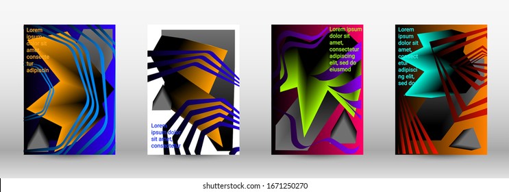 Modern design template. A set of modern abstract covers. Trendy cover design of curved lines, geometric shapes. Vector illustration. EPS 10.