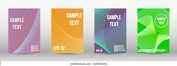 Modern design template. A set of modern abstract oblong objects from vector abstract lines. Geometric template with lines for booklet cover. Trendy geometric patterns. EPS10 Vector Design.