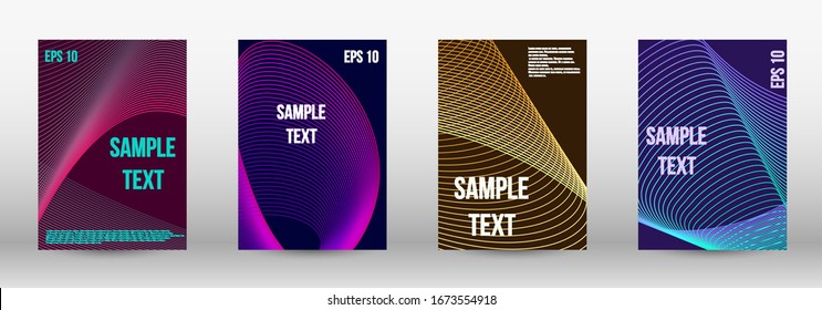 Modern design template. A set of modern abstract oblong objects from vector abstract lines. Wave lines.Striped background.  Trendy geometric patterns. EPS10 Vector Design.