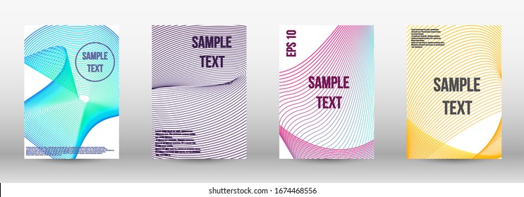 Modern design template. A set of modern abstract oblong objects from vector abstract lines. Geometric template with lines for booklet cover. Trendy geometric patterns. EPS10 Vector Design.