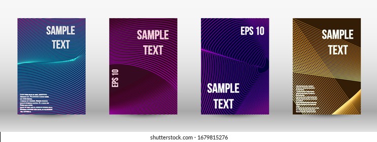 Modern design template. A set of modern abstract oblong objects from vector abstract lines. Geometric template with lines for booklet cover. Trendy geometric patterns. EPS10 Vector Design.
