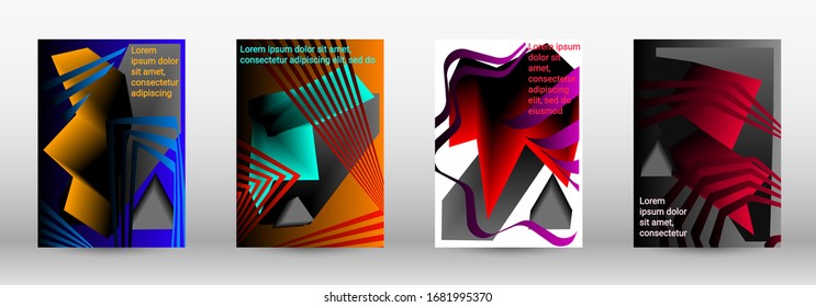 Modern design template. A set of modern abstract covers. Trendy cover design of curved lines, geometric shapes. Vector illustration. EPS 10.