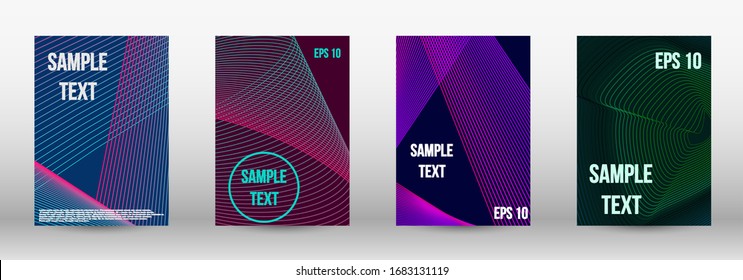Modern design template. A set of modern abstract oblong objects from vector abstract lines. Wave lines.Striped background.  Trendy geometric patterns. EPS10 Vector Design.