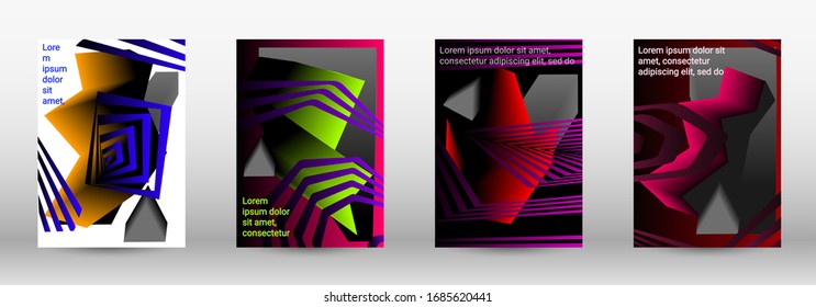 Modern design template. A set of modern abstract covers. Trendy cover design of curved lines, geometric shapes. Vector illustration. EPS 10.