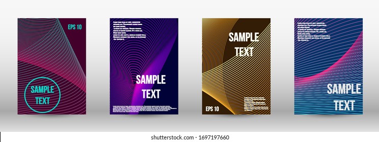 Modern design template. A set of modern abstract oblong objects from vector abstract lines. Geometric template with lines for booklet cover. Trendy geometric patterns. EPS10 Vector Design.