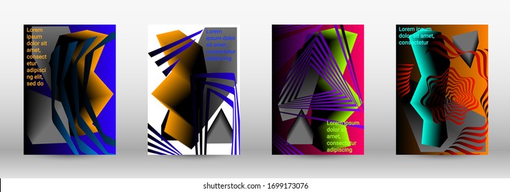 Modern design template. A set of modern abstract covers. Trendy cover design of curved lines, geometric shapes. Vector illustration. EPS 10.