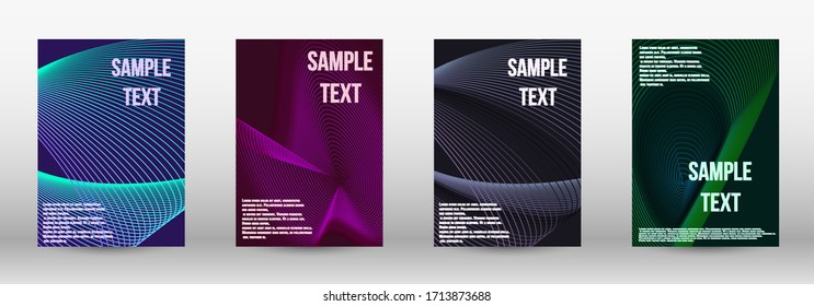 Modern design template. A set of modern abstract oblong objects from vector abstract lines. Wave lines.Striped background.  Trendy geometric patterns. EPS10 Vector Design.