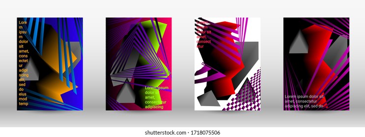 Modern design template. A set of modern abstract covers. Trendy cover design of curved lines, geometric shapes. Vector illustration. EPS 10.